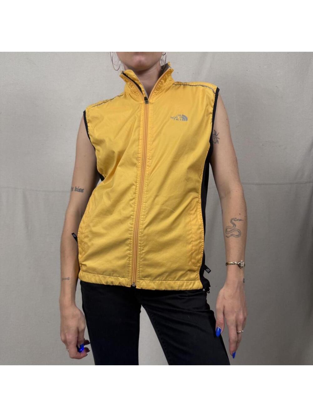 The North Face Yellow & Black Sleeveless Windbreaker – Women’s M